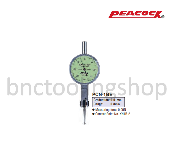 ไดอัลเทส ขนาด 0.8มิล ความละเอียด 0.01มิล,Super Low Measuring Force Test Indicators Range 0.8mm Graduation 0.01mm,Peacock,PCN-1BE