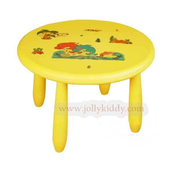 E10906 โต๊ะเขียนหนังสือเด็ก (โต๊ะกลม) สีชมพู