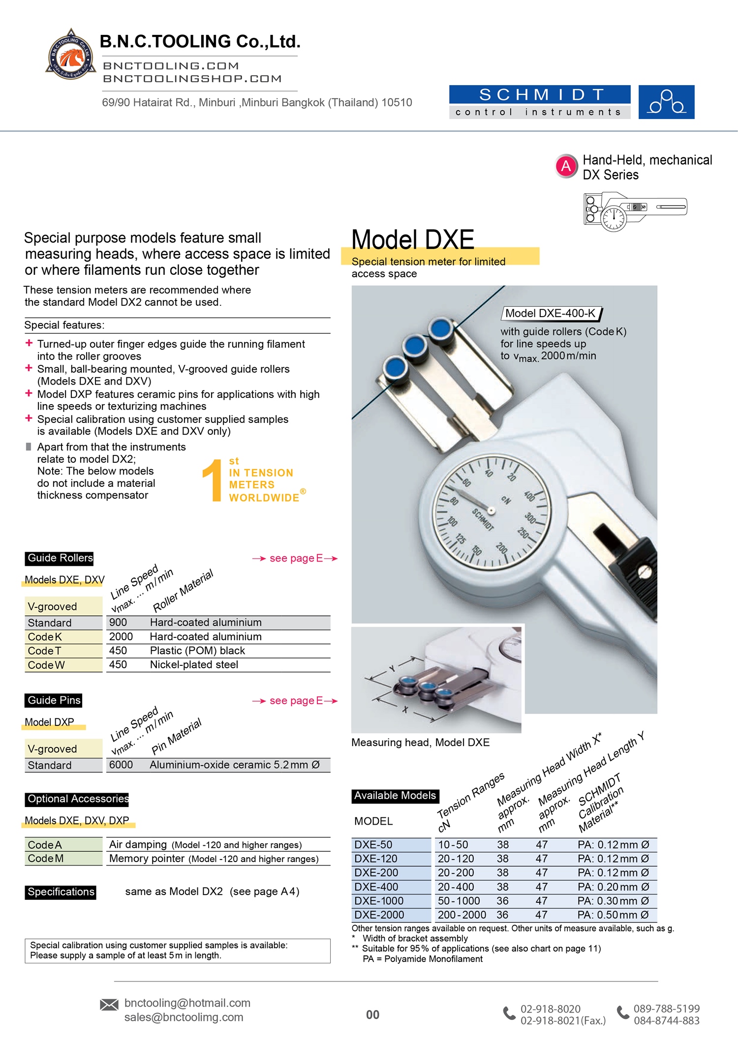 SCHMIDT,Special tension meter for limited access space,DXE