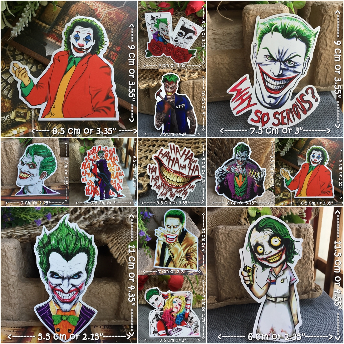 โจ๊กเกอร์ สติกเกอร์ เคลือบกันน้ำ ติดกระเป๋าเดินทาง มอเตอร์ไซด์ Laptop เคสโทรศัพท์ กระบอกน้ำ Waterproof Decal Sticker