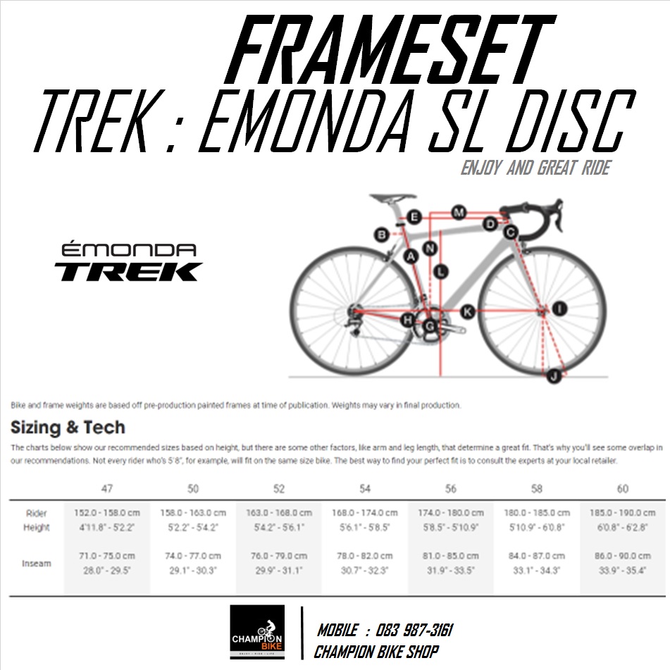เฟรมเสือหมอบ TREK : EMONDA SL DISC CARBON FRAMESET