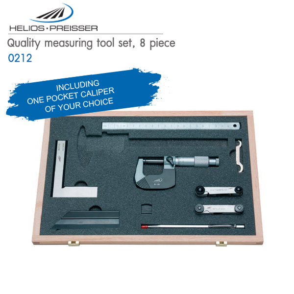 HELIOS-PREISSER ,Quality measuring tool set, 8 piece,0212