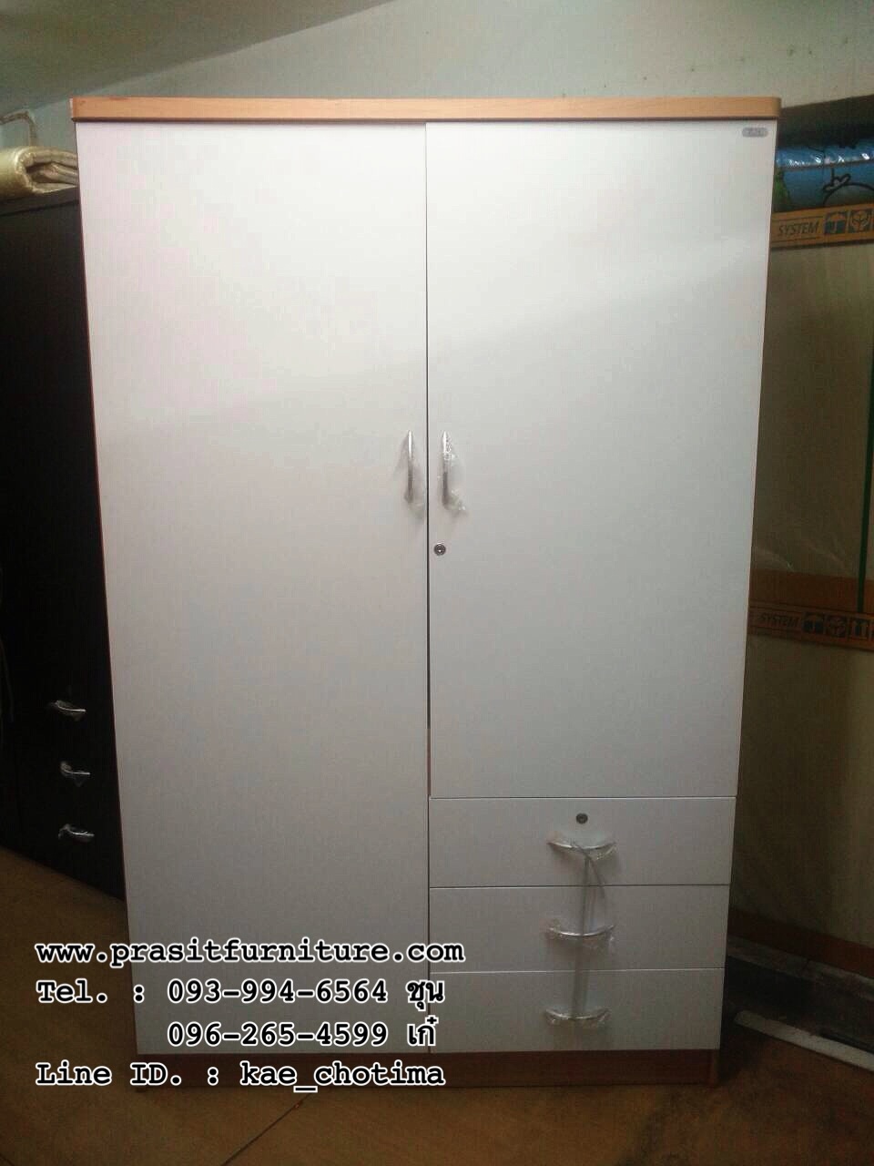 ตู้เสื้อผ้า ขนาด 4 ฟุต 3 ลิ้นชัก รุ่น AN120