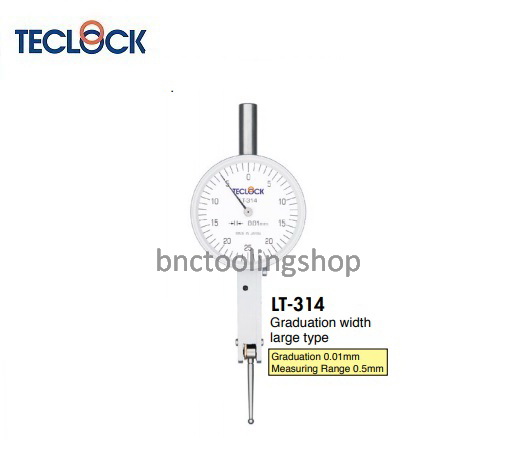 ไดอัลเทสขนาด 0.5มิล ความละเอียด 0.01มิล,Test Indicators Range 0.5mm Graduation 0.01mm,TECLOCK,LT-314