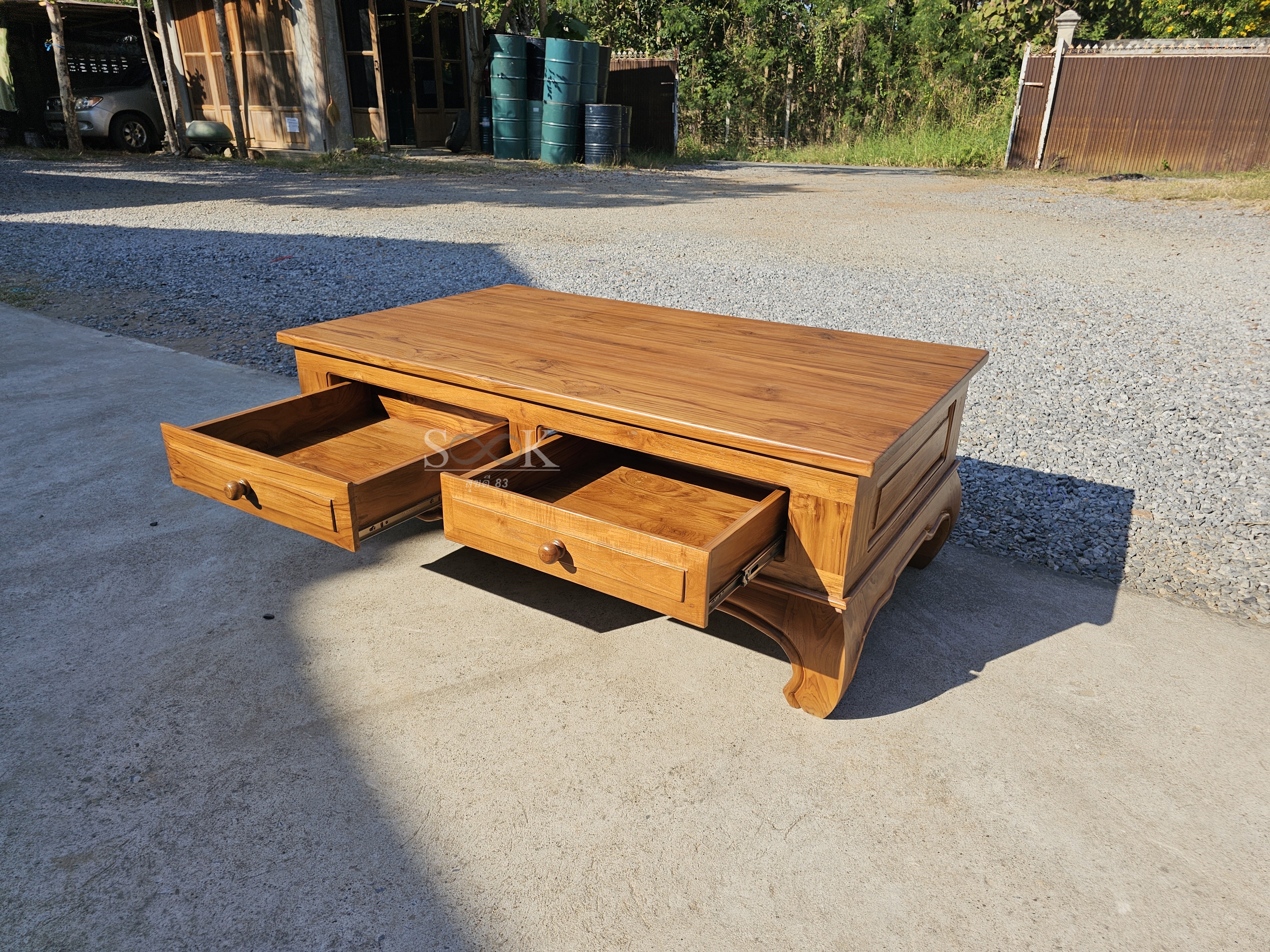 โต๊ะกลางขาคู้ มีลิ้นชัก