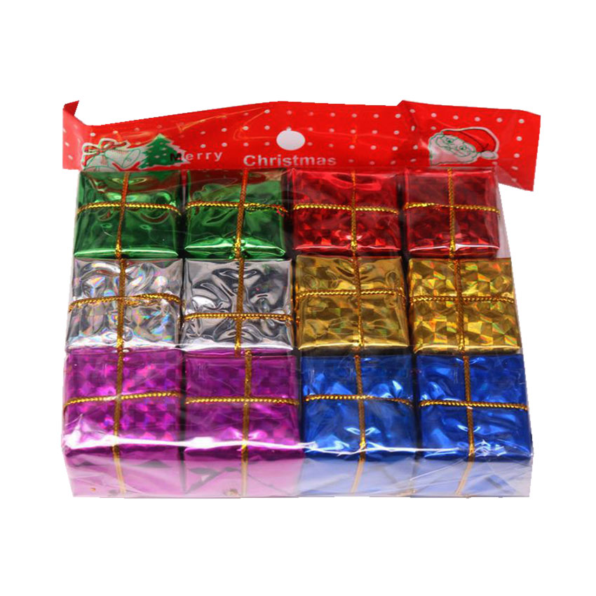 กล่องของขวัญ กล่องเล็กๆ 12 ชิ้น ประดับต้นคริสต์มาส ชุดของกล่องของขวัญขนาดเล็กที่มีสีสัน Gift Box Small Box Decorated with Christmas Tree