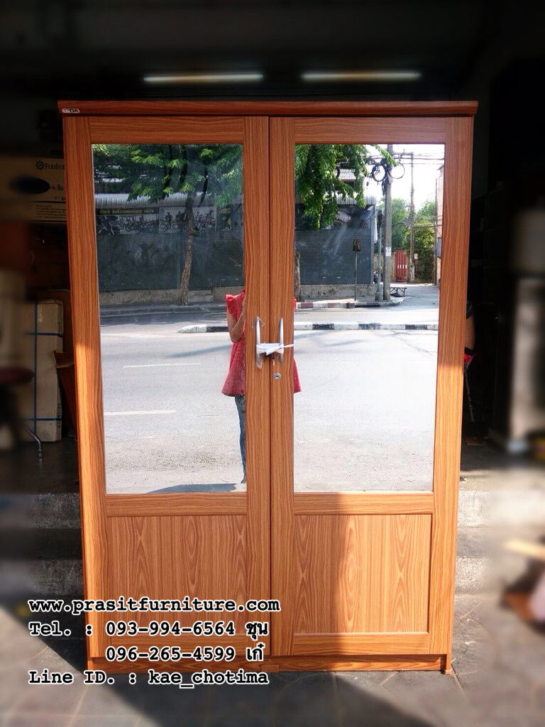 ตู้เสื้อผ้า ขนาด 120 ซม. กระจก 2 บาน รุ่น WR180G2