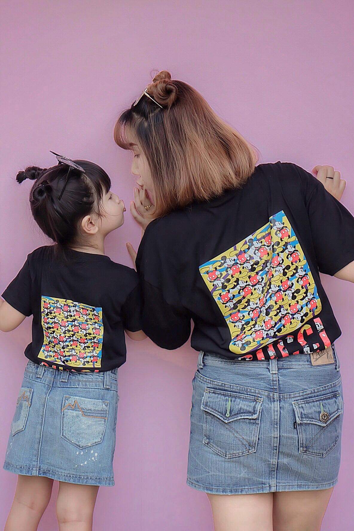 TO08/เสื้อแม่ลูก คอตต้อนG สกรีนหน้าหลังรุ่นล่าสุด
