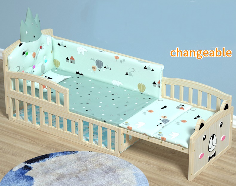 เตียงนอนไม้ สีเบจ ปรับขยายเตียงใหญ่ได้ B10145(W3)