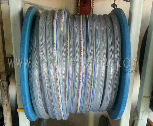 สายแก๊สใยถัก 2 ชั้น PVC เกรด A (เคลือบกันรอยขีดข่วน)