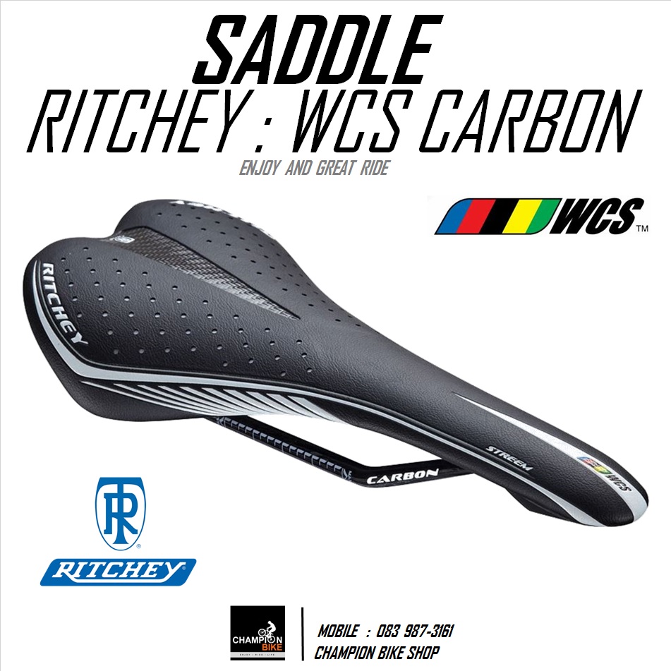 เบาะจักรยานคาร์บอน RITCHEY : WCS CARBON STREEM SADDLE สีดำ-ขาว