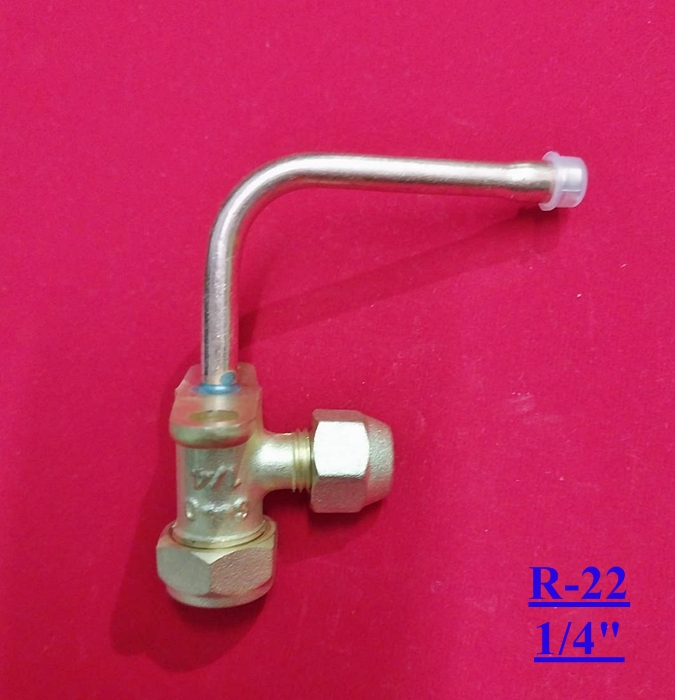 เซอร์วิสวาล์ว R-22 งอ 90 ํ - ขนาด 1/4"-2 หุน