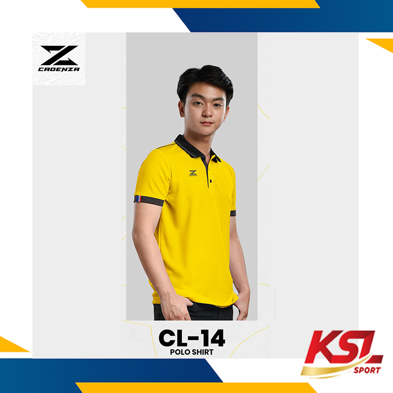 เสื้อโปโลผู้ชาย CADENZA (คาเดนซ่า) รุ่น CL-14 MEN สีฟ้า/ขาว/กรมท่า/น้ำเงิน- ผ้า Micro polyester 100%