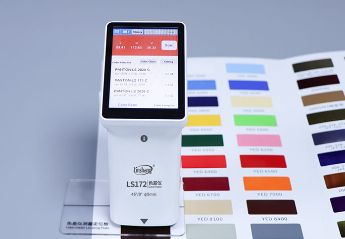 Linshang LS172,Digital Colorimeter, Color Meter Colormeter LS172, 45°/0° D65 Light Source, Paint Easy to Use Touch Screen APP PC Software cmyk,