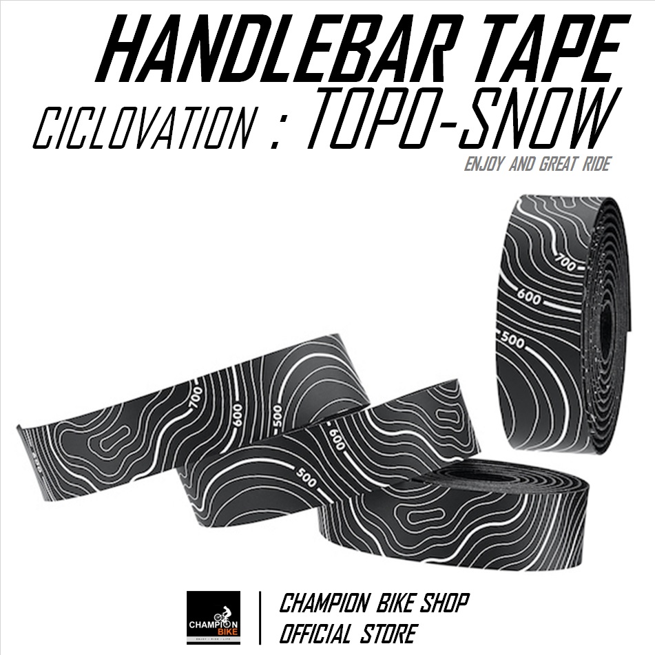 ผ้าพันแฮนด์เสือหมอบ CICLOVATION : ADVANCED LEATHER TOUCH - MINIMALISM TOPO SERIES HANDLEBAR TAPE สี SNOW WHITE
