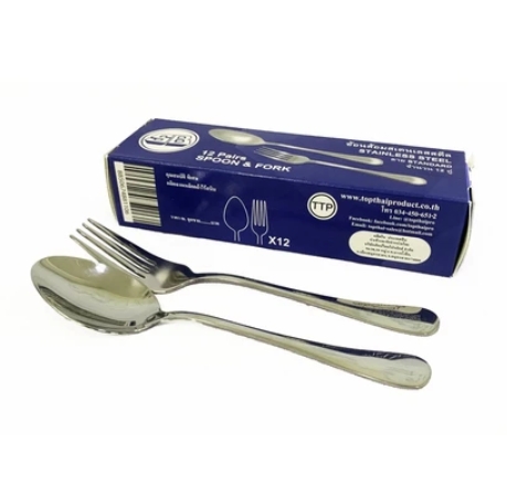 SB Stainless ช้อนส้อม สแตนเลส หนา 2.0 mm. ขนาด 18.5 cm รุ่น SF100 Pack 12 ชิ้น