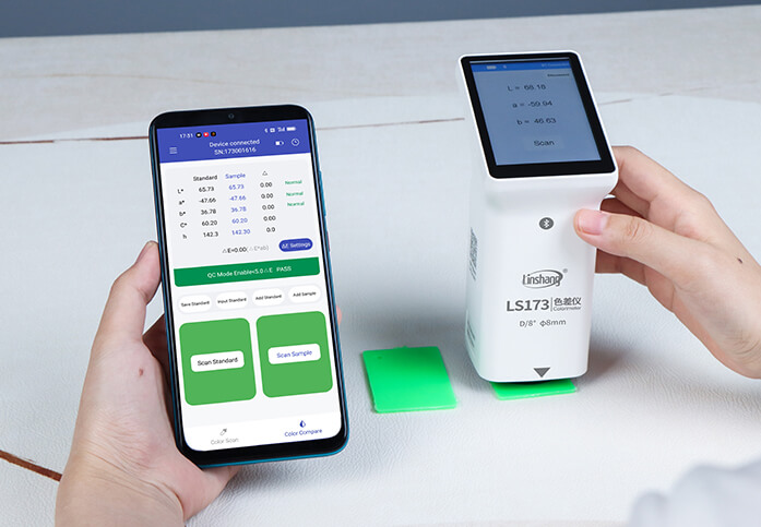 Linshang LS173,Digital Colorimeter, Color Analyzer Colorchecker LS173, D/8° Mobile APP Easy to Use Incl. PC Software Touch Screen Acrylic,