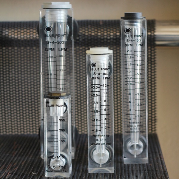 มิเตอร์วัดอัตราการไหล ,FLOW METER รู่น S-4-101,BluePoint GPM (0.1 ถึง 1.0)LPM ( 0.4 ถึง 4.0)มิเตอร์วัดอัตราการไหล ตัวเรือนเป็นพลาสติก ตรวจจับของเหลว