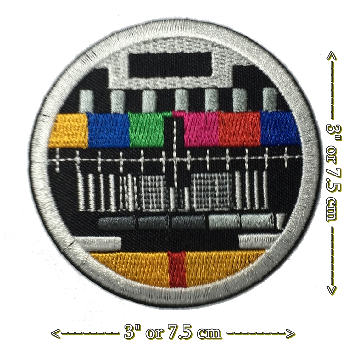 ทีวี ไม่มีสัญญาณ ตัวรีดติดเสื้อ อาร์มรีด อาร์มปัก ตกแต่งเสื้อผ้า หมวก กระเป๋า แจ๊คเก็ตยีนส์ Hipster Embroidered Iron on Patch