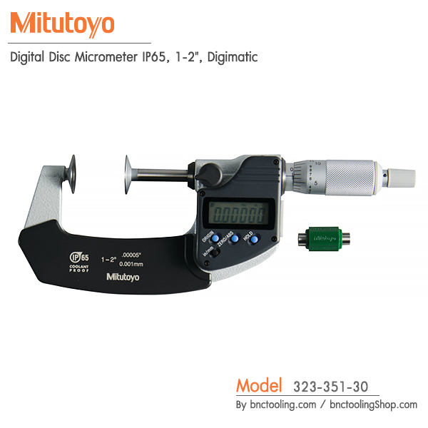 Mitutoyo,Digital Disc Micrometer IP65 (1-2 inch Digimatic),323-351-30