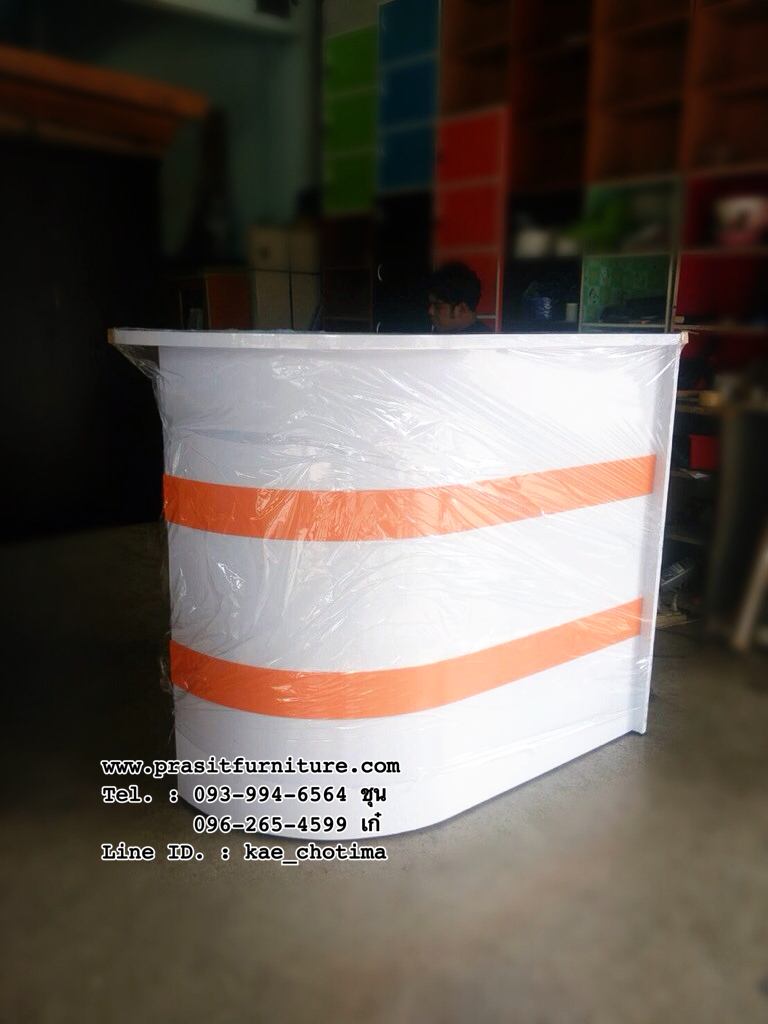 โต๊ะเคาเตอร์โค้ง 3 ลิ้นชักแนวตั้ง