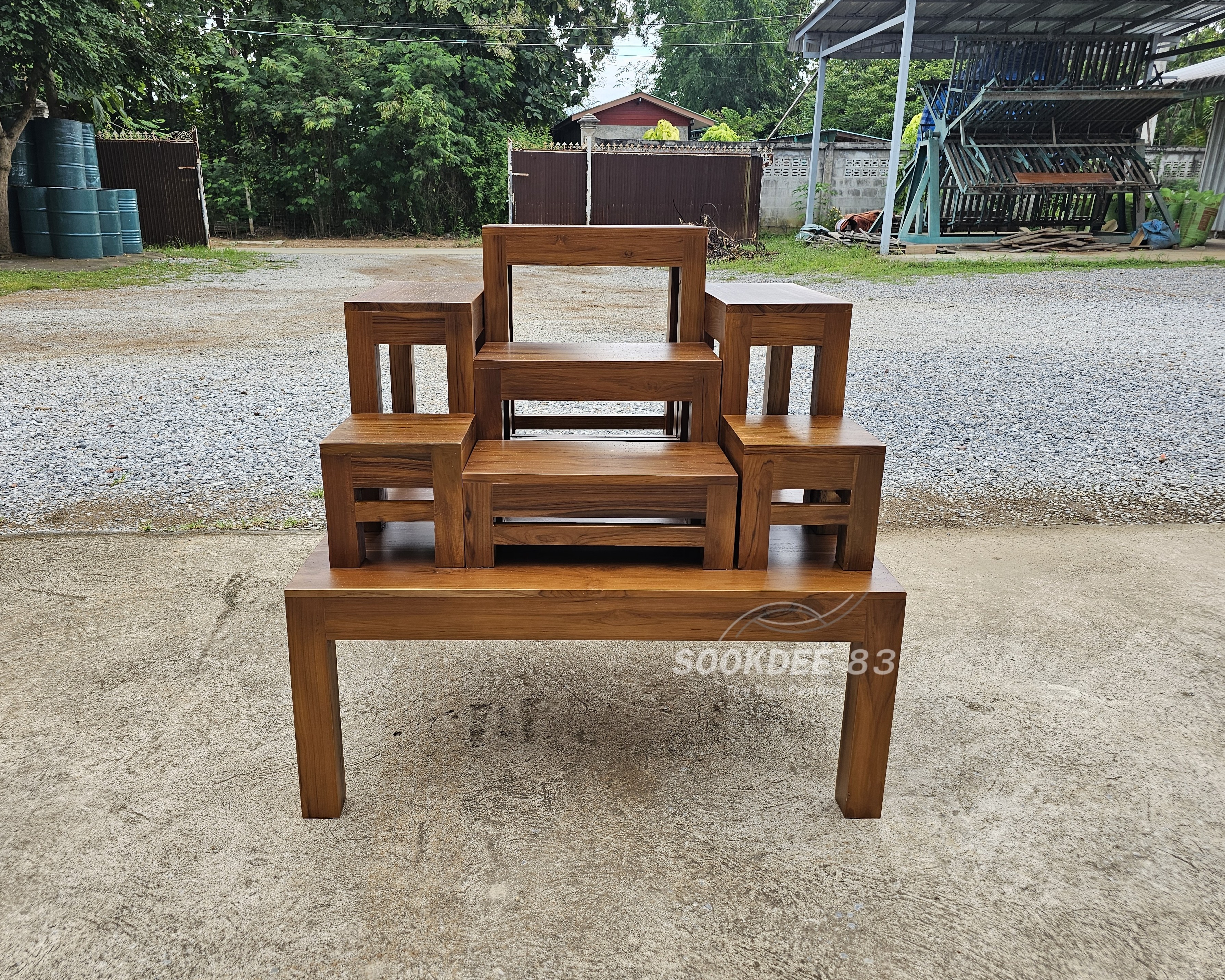 โต๊ะหมู่ 7 x 9 เรียบ ขาตรง