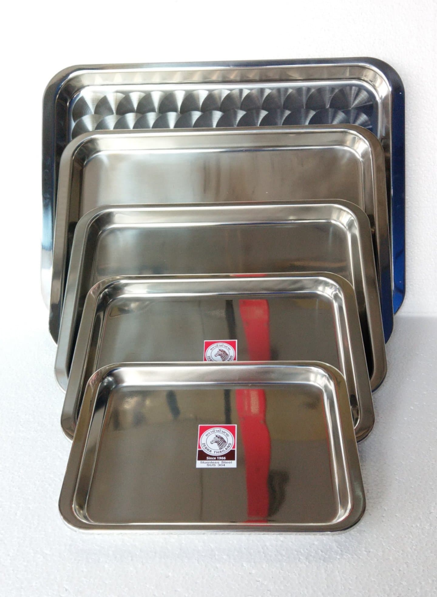 Zebra ถาดเหลี่ยมสแตนเลส ตราหัวม้าลาย (ราคาต่อใบ)