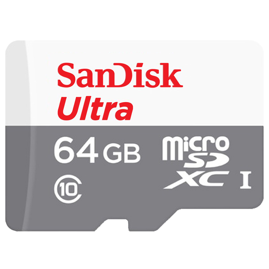 SanDisk MicroSD Card 64Gb Class10 Speed 100mb/s 533x TFCARD ใส่โทรศัพท์ กล้องติดรถยนต์ กล้องวงจรปิด ประกัน Synnex 7ปี SDSQUNR_064G_GN3MN