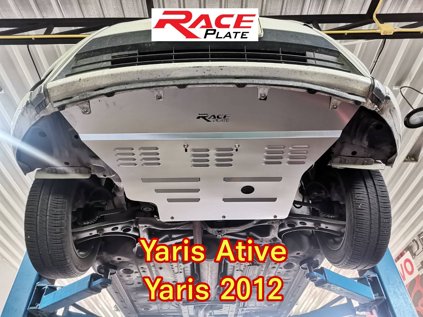 แผ่นปิดใต้ห้องเครื่องอลูมิเนียม Yaris Xp150-152, Yaris Eco, Yaris Ativ 2012-2022 Raceplate_Undertray