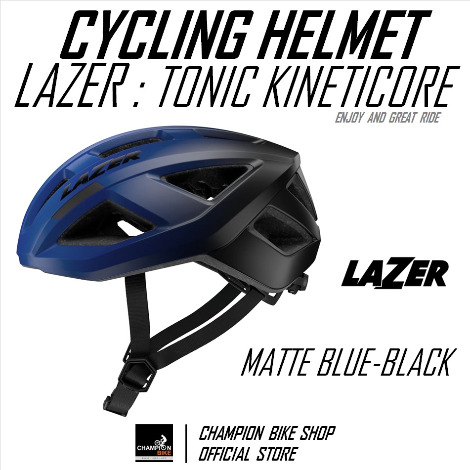 หมวกจักรยาน LAZER : TONIC KINETICORE BIKE HELMET สีน้ำเงินด้าน-ดำด้าน