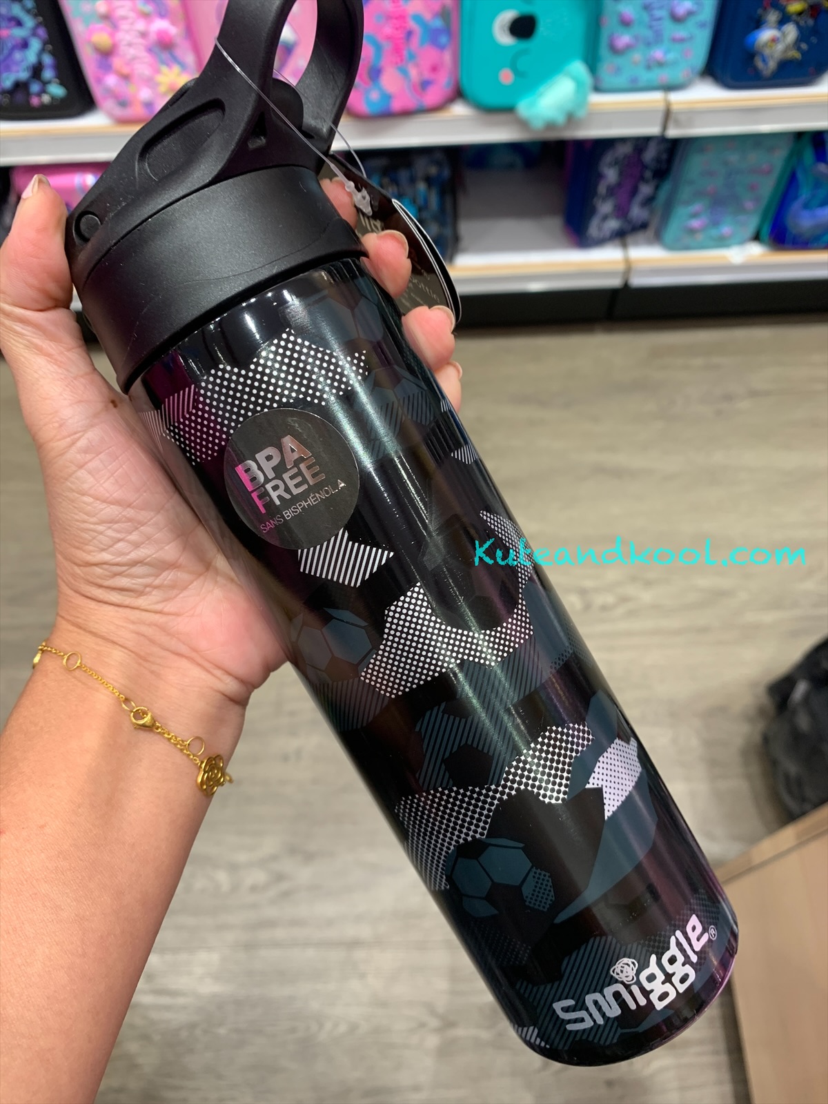 กระติกน้ำ เก็บร้อน Smiggle steel water bottle Flip Spout 520ml -ดำ บอล