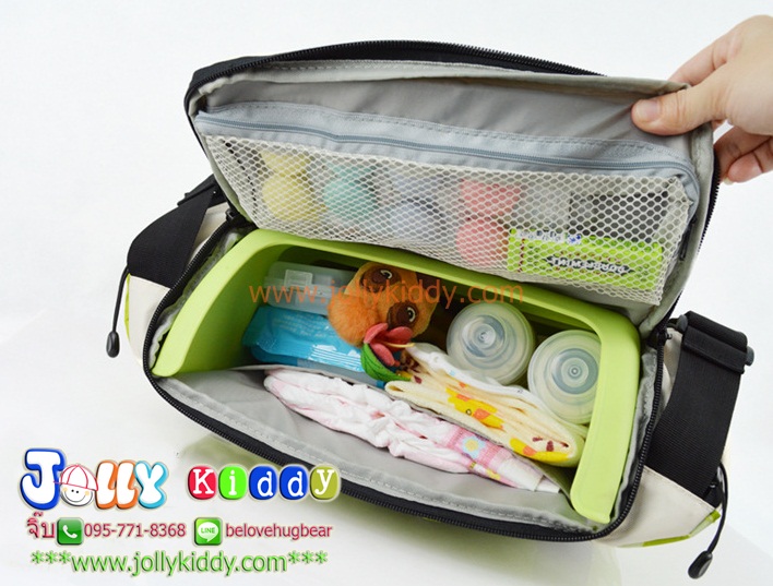 TP12059 กระเป๋าเก็บสัมภาระคุณแม่ เอนกประสงค์ ใช้เป็นเก้าเสริมหนุนรองนั่งได้ สีเขียว