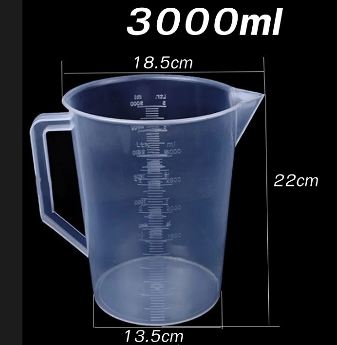 บีกเกอร์พลาสติกแบบหูจับ 3000ml.