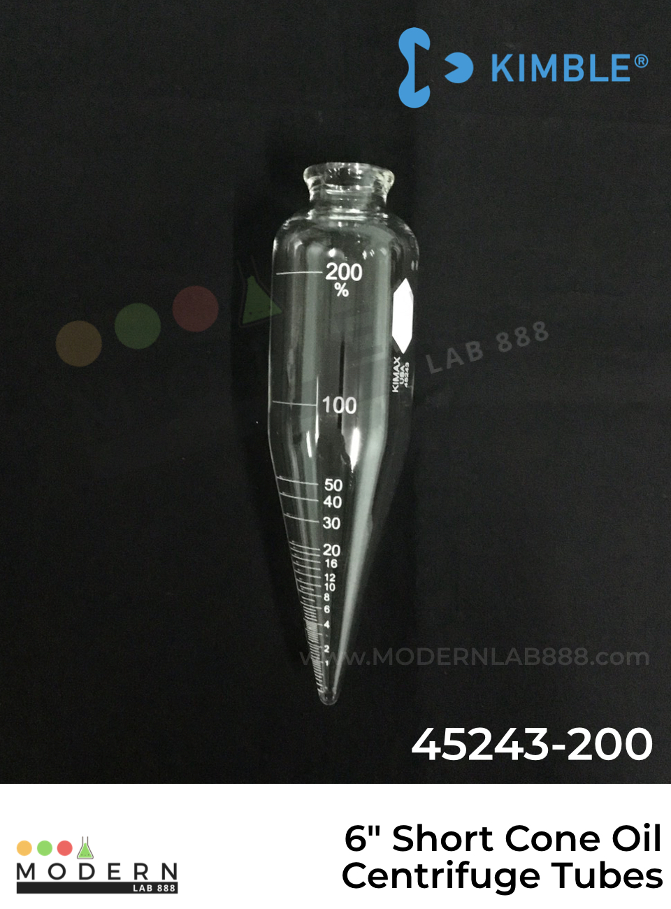 6" Short Cone Oil Centrifuge Tubes