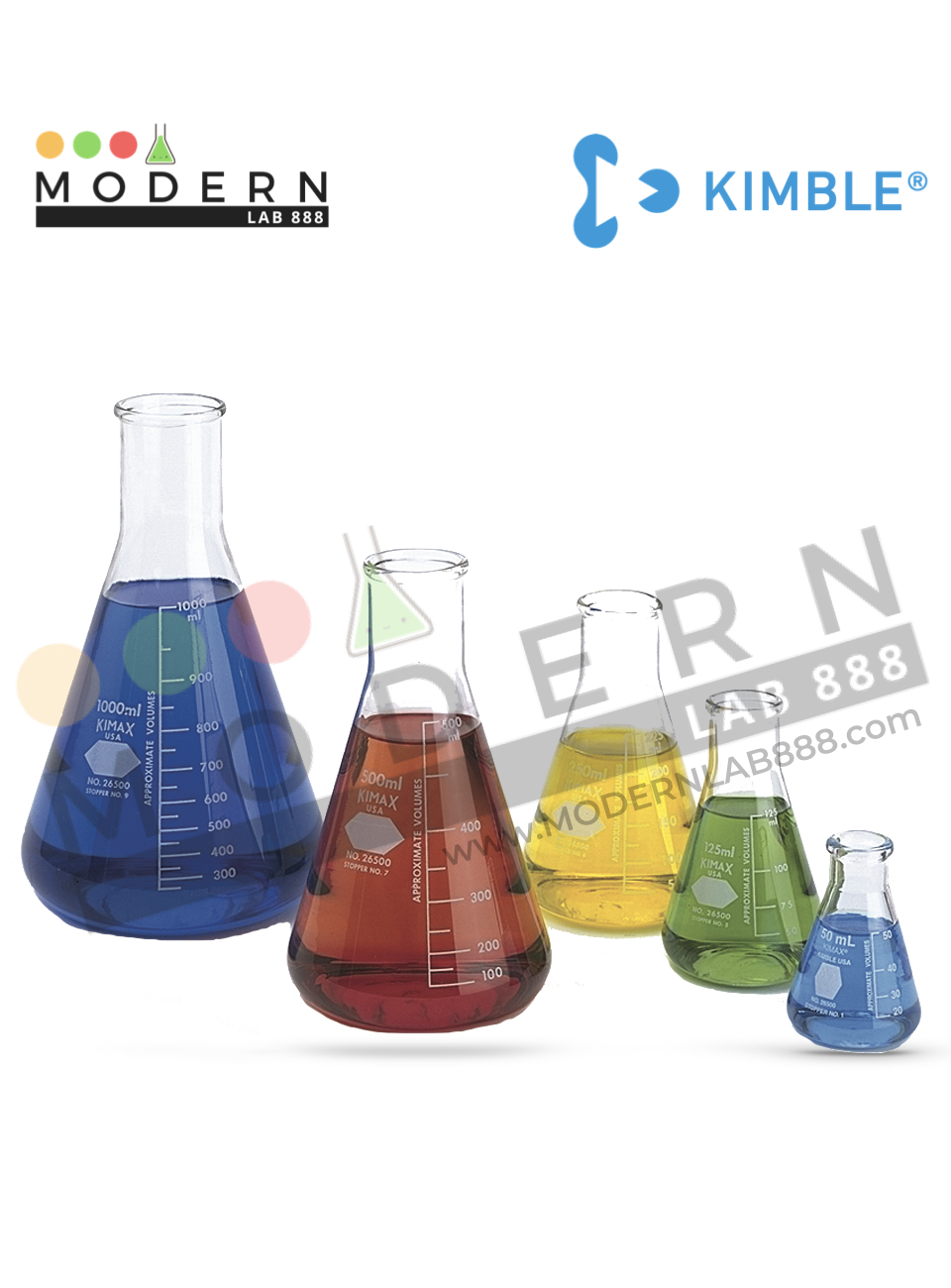 2000ml. ขวดรูปชมพู่ปากแคบ / 2000ml. Narrow Mouth Erlenmeyer Flasks