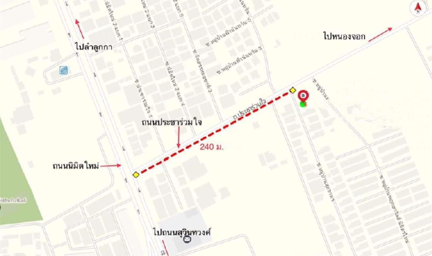 ขาย บ้านเดี่ยว หมู่บ้านสุทธาทร ถนนประชาร่วมใจ ใกล้รถไฟฟ้าสีชมพู