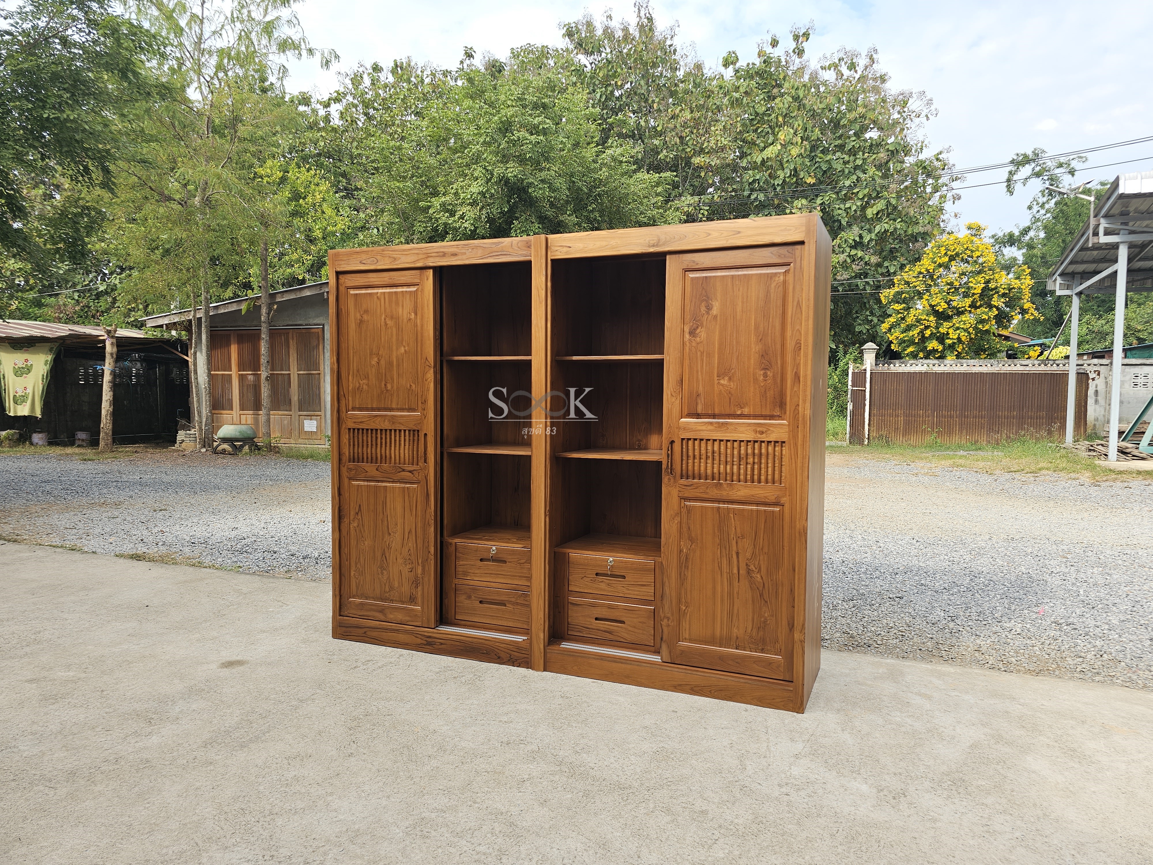 ตู้เสื้อผ้าประกบบานสไลด์โมเดิร์น สูง 1.8 ม.