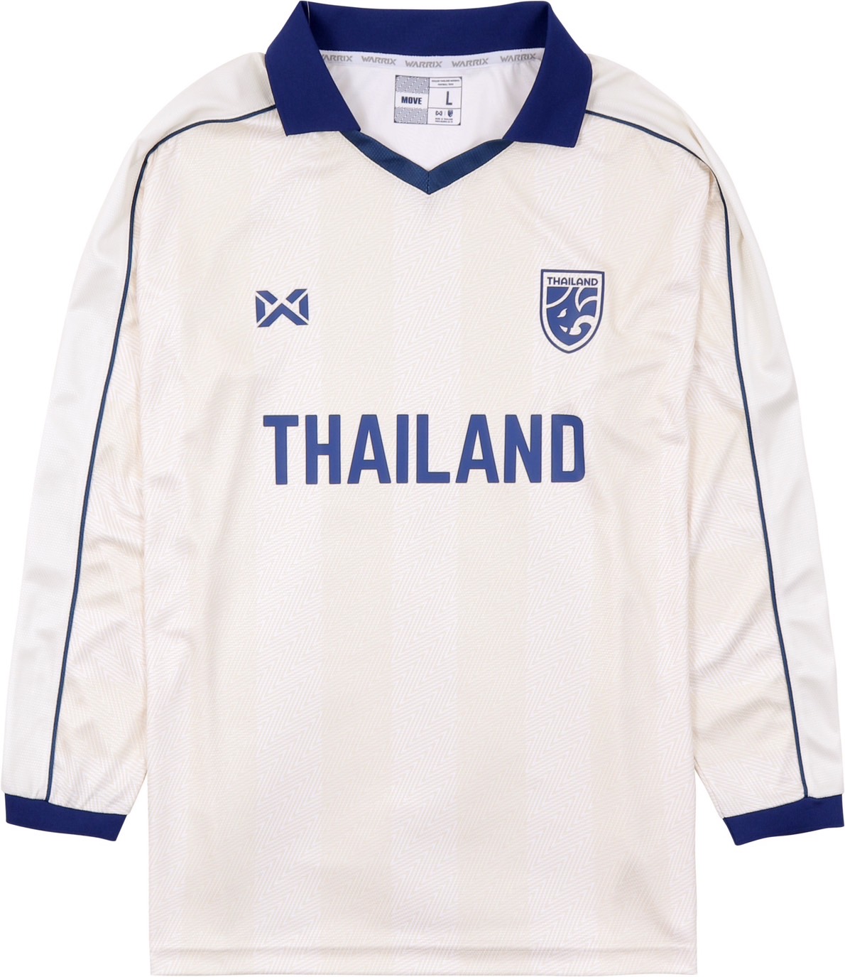 ใหม่ล่าสุด!! WARRIX Oversize เสื้อบอลไลฟ์สไตล์ เสื้อทีมชาติไทยทรงโอเวอร์ไซส์แขนยาว (WA-243FBATH11) - สีน้ำเงิน/ดำ