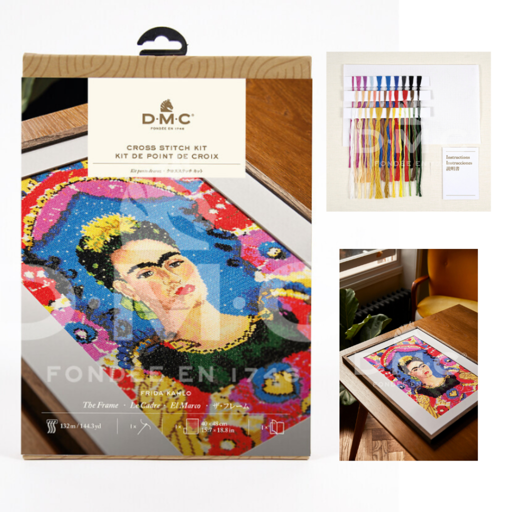 DMC ชุดปักครอสติช "The Frame" โดย Frida Kahlo – คอลเลกชันศิลปินระดับโลก (BK1993)
