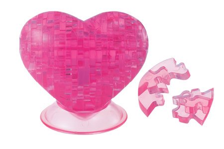 3D Crystal Heart Pink