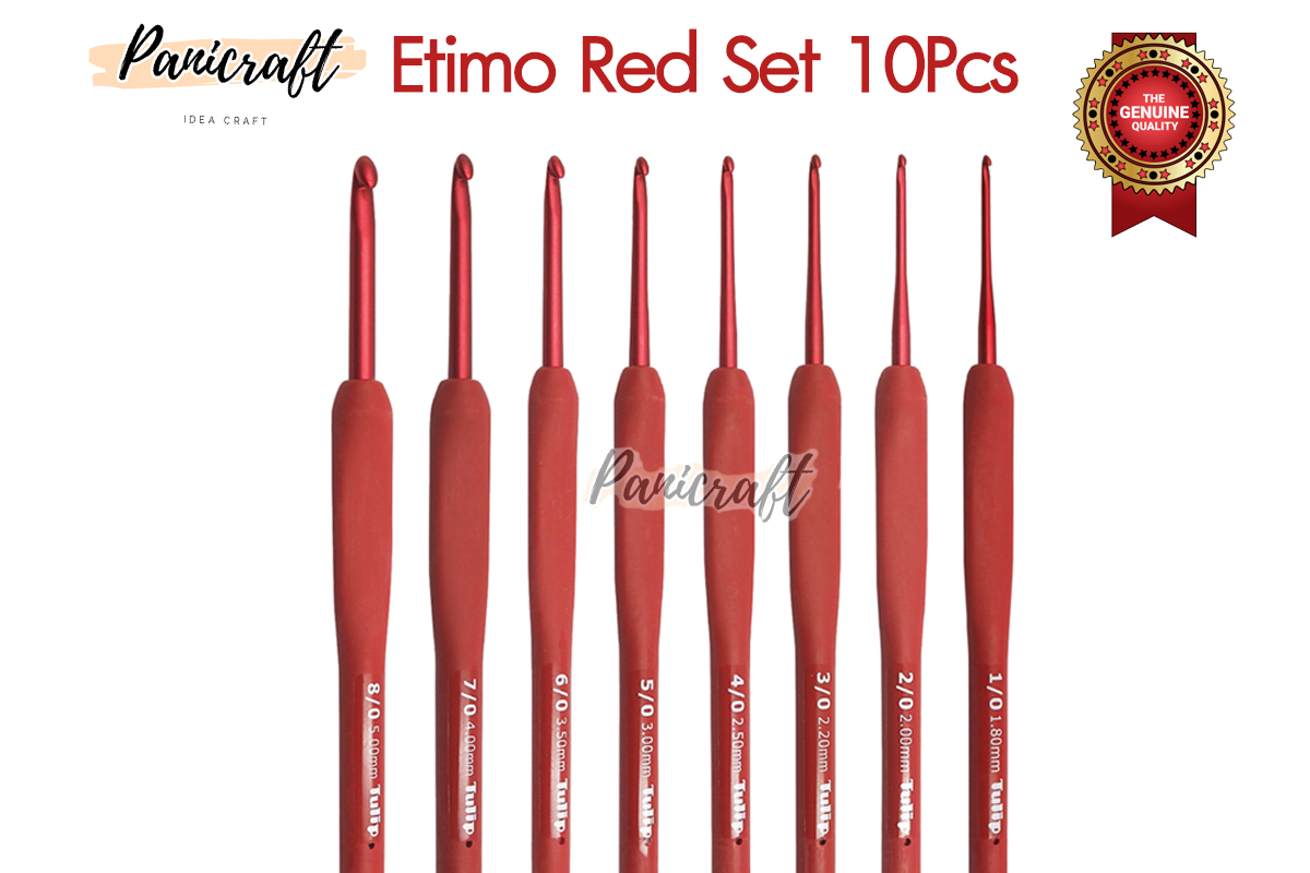 เข็มโครเชต์ Etimo Red ชุดเซ็ทด้ามสีแดง10ชิ้นคุ้ม รุ่นล่าสุด