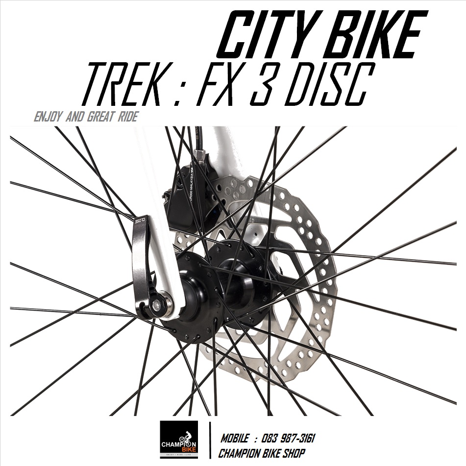จักรยานซิตี้ไบค์ TREK : FX 3 DISC CITY BIKE - 2020 สีขาว-เทา