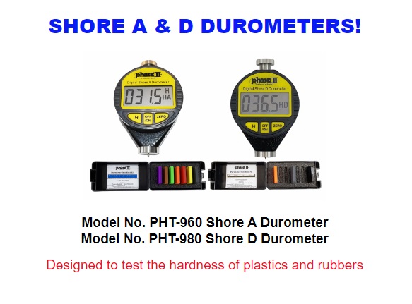 SHORE A & D DUROMETERS Model No. PHT-960 Shore A Durometer Model No. PHT-980 Shore D Durometer