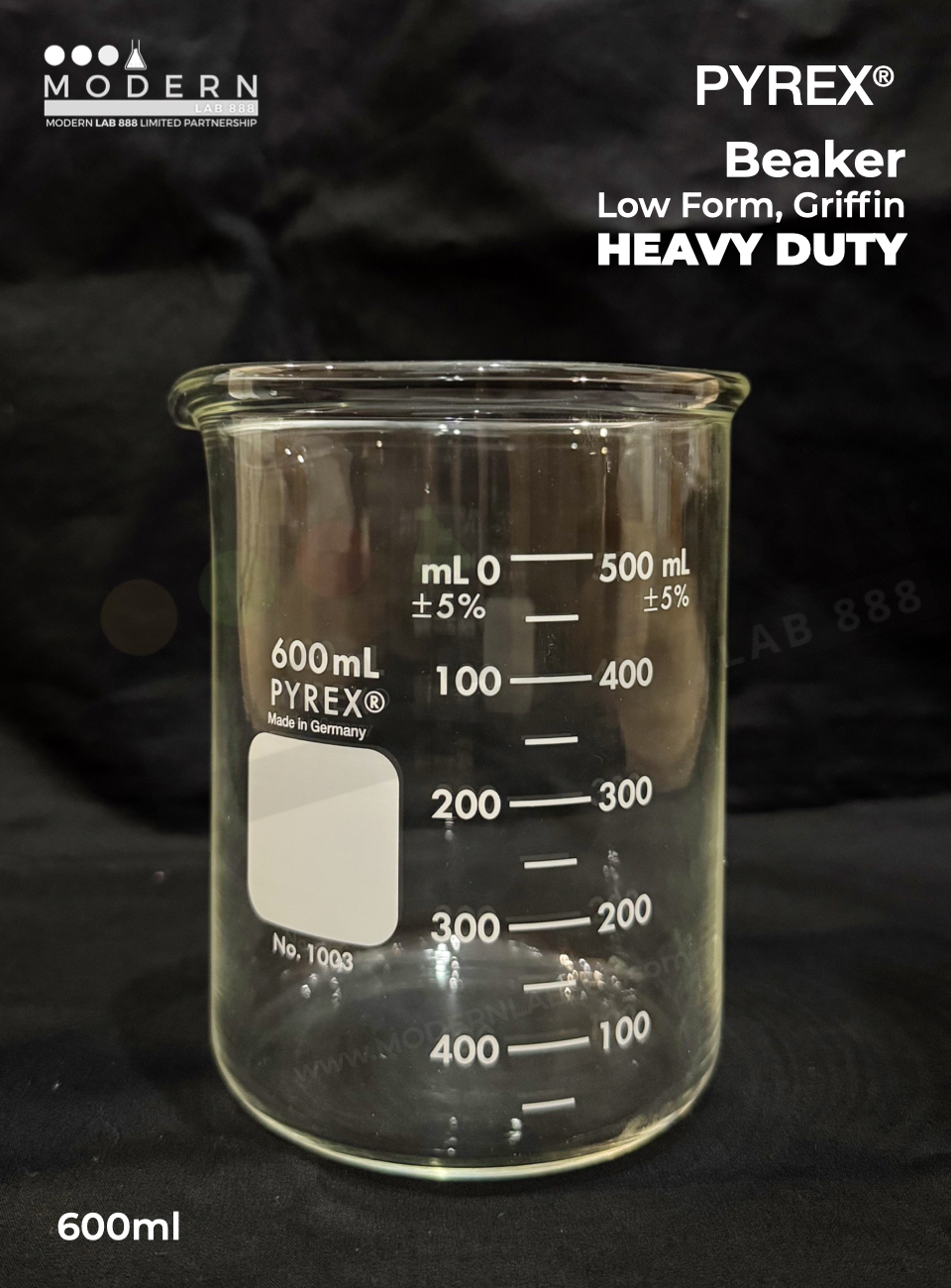 บีกเกอร์ทรงเตี้ยแบบหนา / Beaker, Low Form, Griffin, Heavy Duty, PYREX
