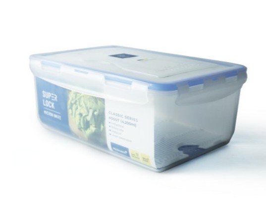 Super Lock กล่องใส่อาหาร รุ่น 5057 ความจุ 4200 มล. มีตะแกรงแผ่นรอง ตรา Micronware
