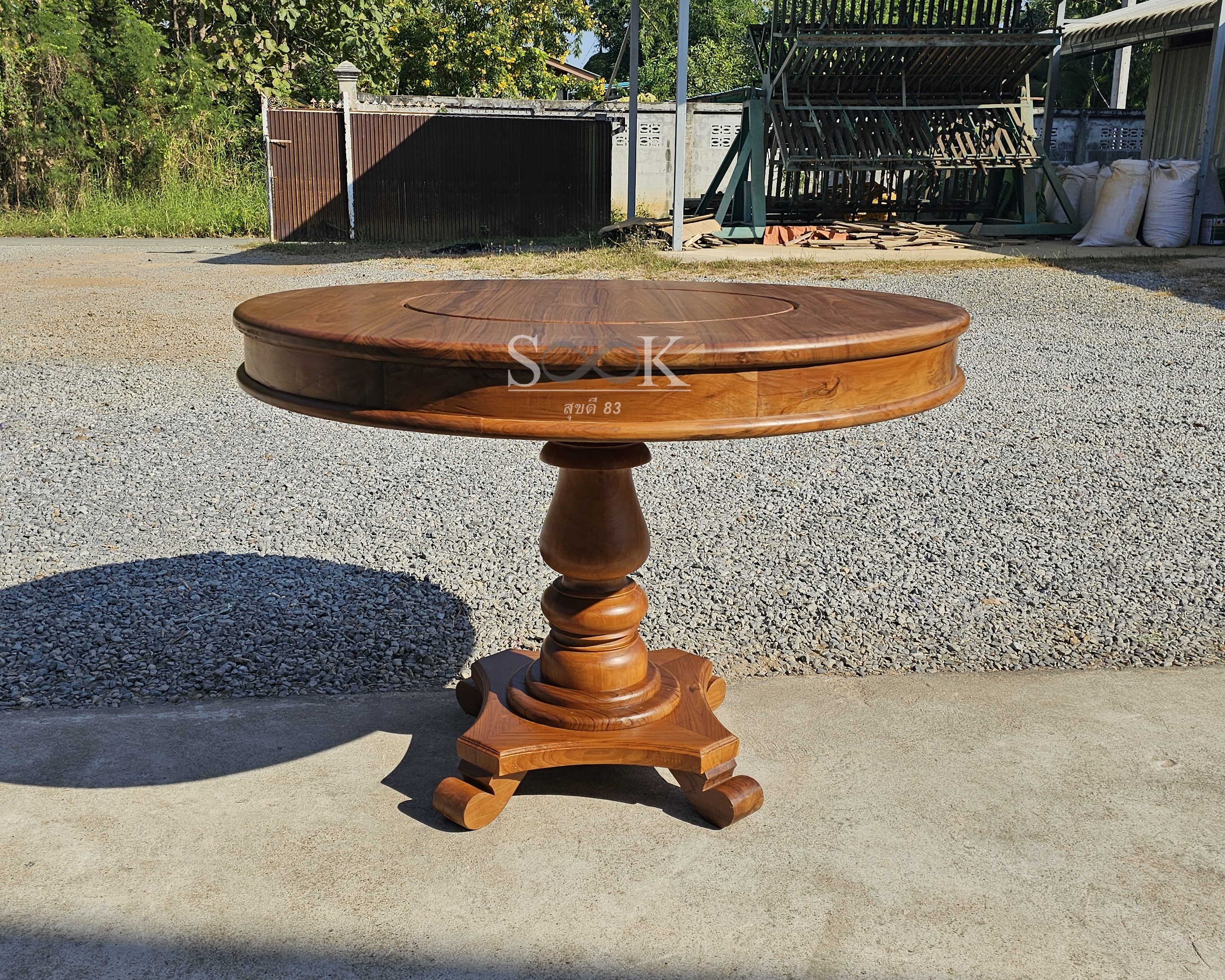 โต๊ะกินข้าวกลมหมุนขาจีน 1 ม.