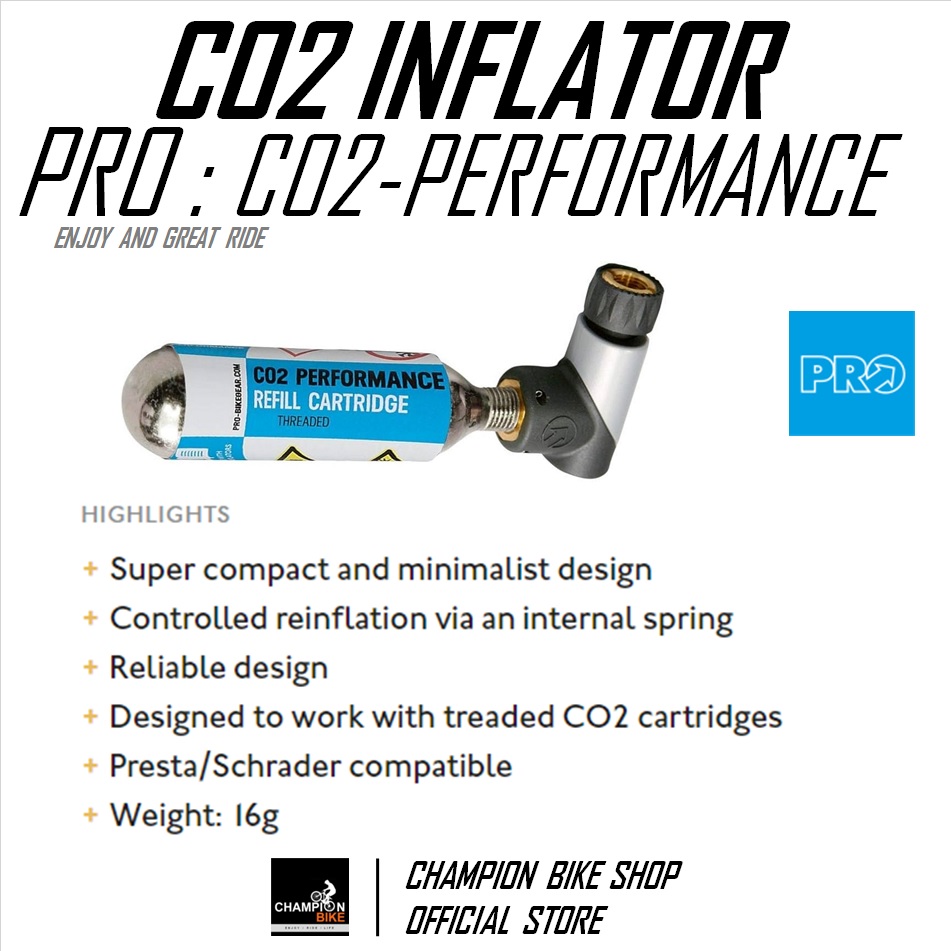 สูบCO2 สูบลมจักรยานCO2 PRO : CO2 PERFORMANCE MICRO INFLATOR PRESTA & SCHRADER VALVES (CO2 INFLATOR TRIATHLON RACE)
