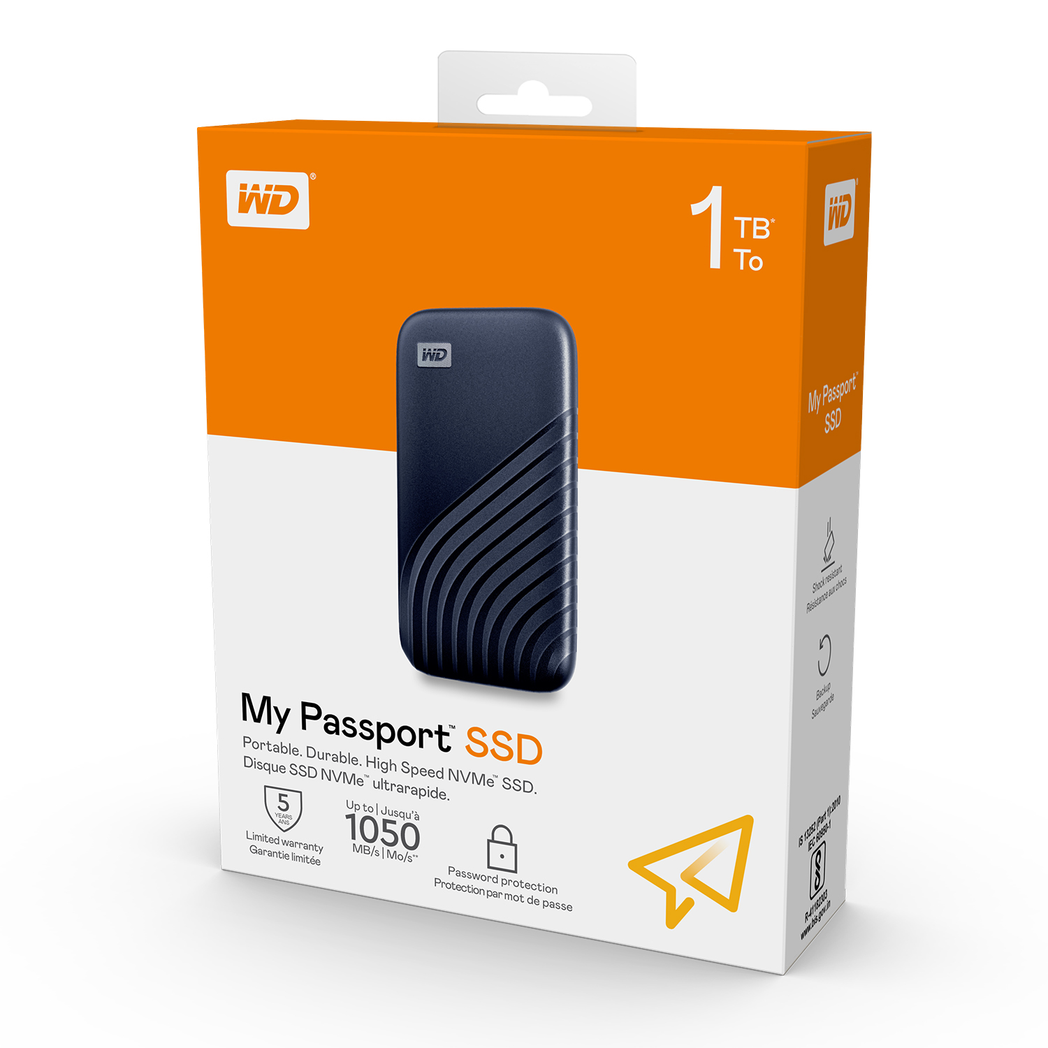 WD My Passport SSD Type-C 500GB 1TB 2TB 4TB (Blue) External Harddisk ฮาร์ดดิสพกพา , USB 3.1 and USB Type C Western Digital