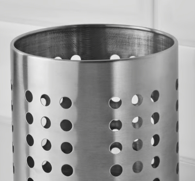 ที่ใส่ช้อนส้อม ที่ใส่อุปกรณ์ทำครัว สเเตนเลส อวร์ดนิ่ง ORDNING IKEA สูง 13.5 ซม. กว้าง 12 ซม.