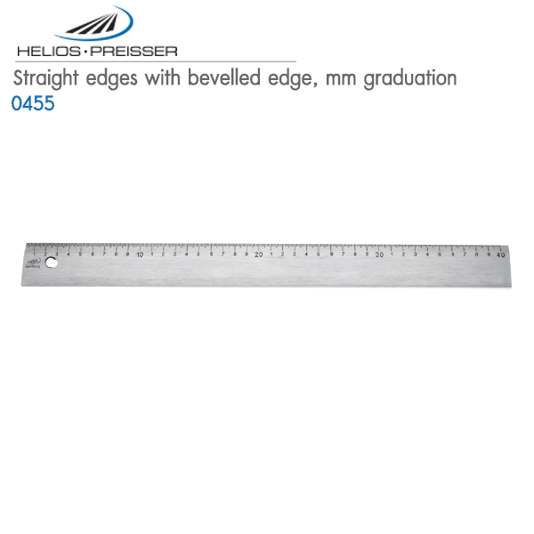 HELIOS-PREISSER,Straight edges with bevelled edge, mm graduation,0455